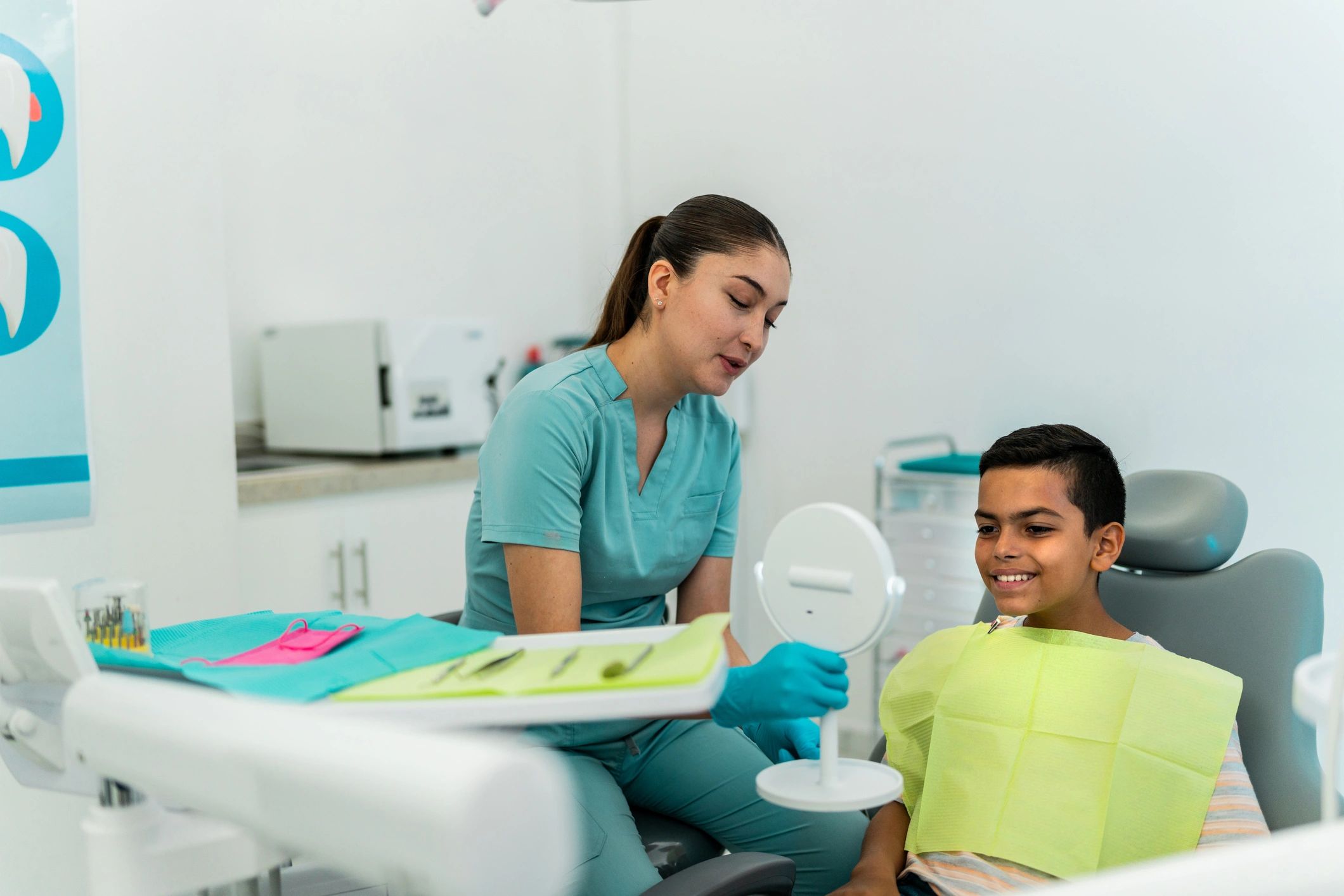 Child smiling after a dental exam